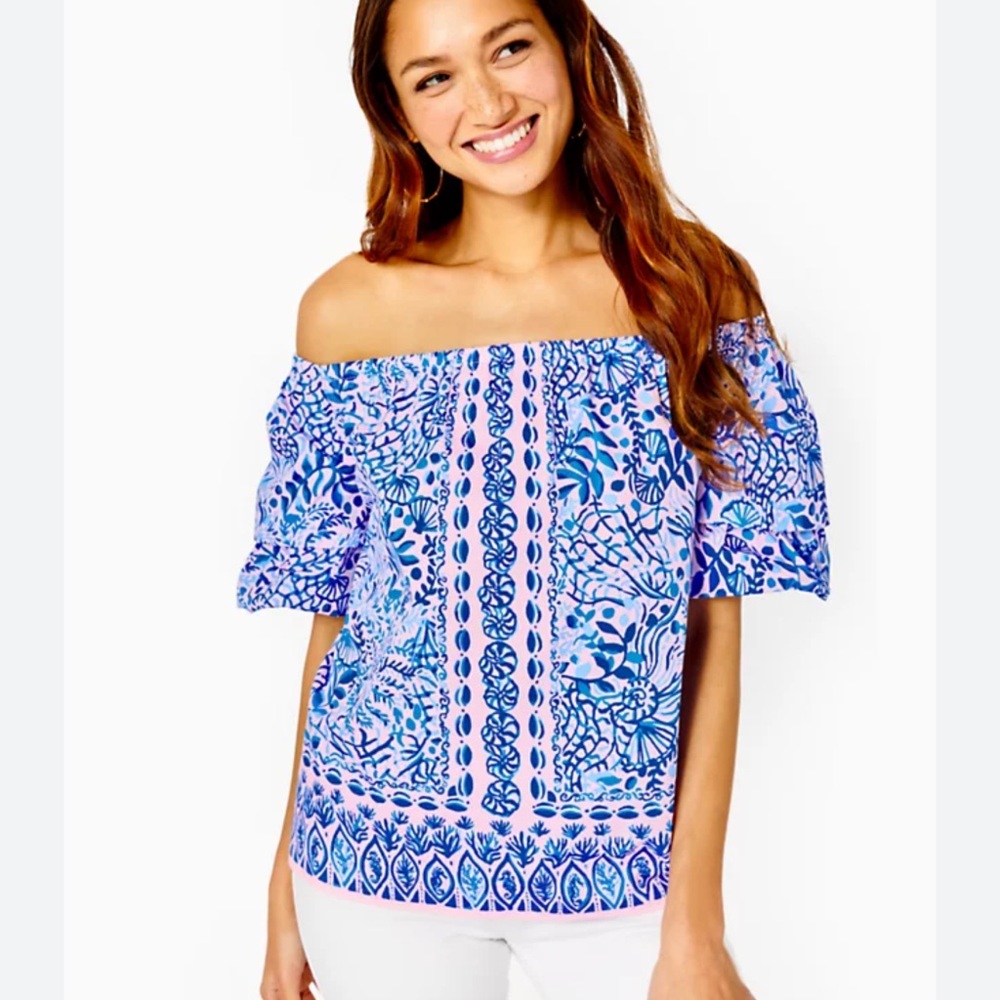 NWT Lilly Pulitzer off the shoulder Frankee top sz large